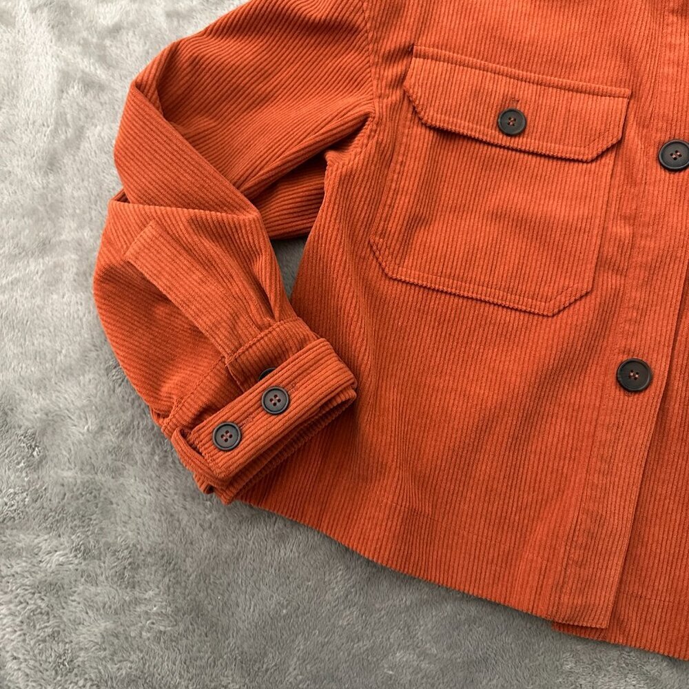 Avec Les Filles Orange Corduroy Shacket Shirt Jacket Women's MEDIUM - Picture 2 of 6